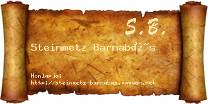 Steinmetz Barnabás névjegykártya